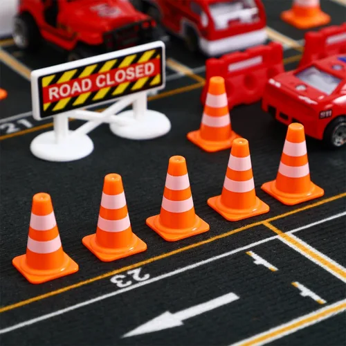 Miniatura 2 de jojofuny Juego de 50 mini conos de tráfico para niños, juguetes educativos de construcción de barricadas de tráfico para mejorar la conciencia