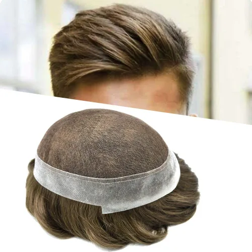 Miniatura 38 de Sistema de reemplazo de cabello de encaje francés para hombre, piezas de cabello de aspecto natural, color negro, marrón, rubio, gris, protesis