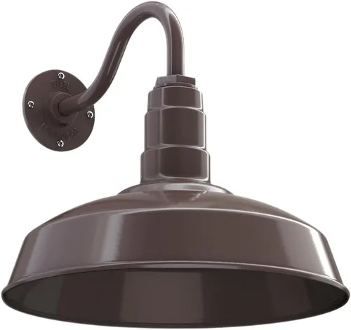 Miniatura 62 de Steel Lighting Co. Gardena - Luz de granero Montaje en pared al aire libre Cúpula de 16 pulgadas Cuello de cisne de 16 pulgadas Luz