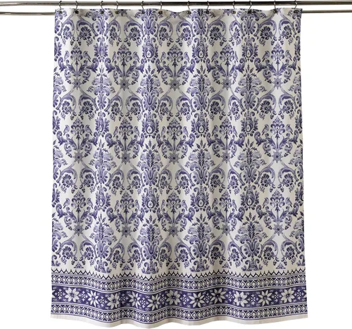 Miniatura 9 de Maison d' Hermine Cortina de ducha 100% algodón, un panel, 70 x 72 pulgadas, cortinas de ducha de tela lavable para baño, fácil de colgar con 12