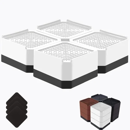 Miniatura 24 de Elevadores de cama resistentes, bloques elevadores de muebles ajustables de 1.5, 3, 4.3 pulgadas para patas de sofá, mesa, escritorio, refrigerador