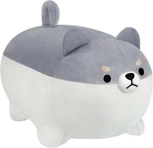Miniatura 8 de AFAN Shiba Inu - Almohadas de peluche Kawaii de peluche para perro Corgi, lindos y suaves, regalos (negro, 11.8 pulgadas)