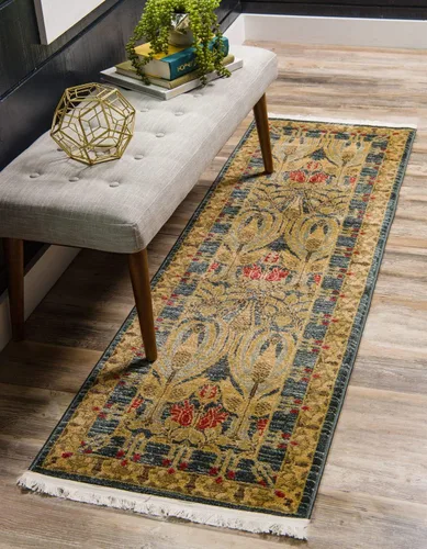 Miniatura 13 de Unique Loom Edinburgh Collection - Alfombra rectangular (2 pies x 3 pies 1 pulgada, rectangular, azul marino/bronceado)
