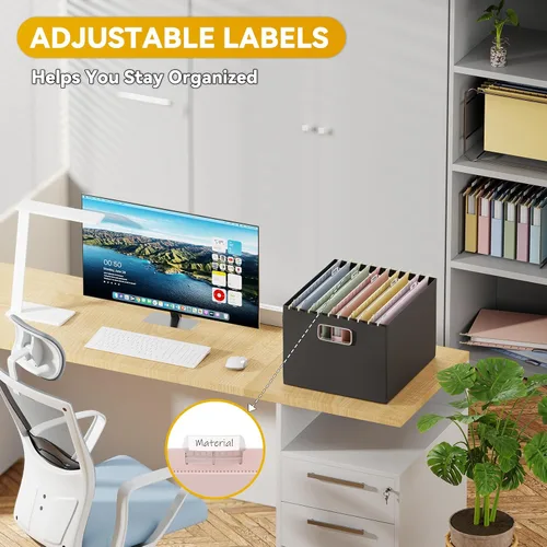 Miniatura 5 de Carpetas colgantes de plástico tamaño legal, carpeta de archivador expandible de 1 pulgada con pestañas, paquete de 12 carpetas colgantes