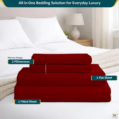 Miniatura 7 de Shreem Linen Juego de sábanas tamaño individual de 4 piezas, 1800 ropa de cama ultrasuave de lujo hotelera, transpirable y refrescante, bolsillos