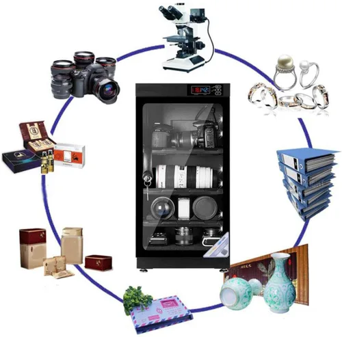 Miniatura 6 de INTBUYING Gabinete seco para cámara 50L Gabinete seco electrónico para almacenamiento de lentes de cámara con cerradura 4 capas inteligente