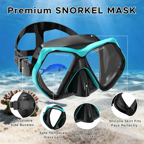 Miniatura 3 de Máscara de buceo Anti-niebla Natación Snorkel máscara para adultos Buceo Natación Snorkel Gafas Verde
