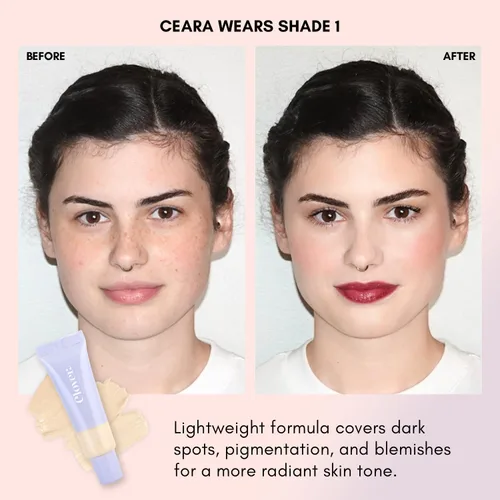 Miniatura 4 de Clover Skin Is In Serum Foundation Suero facial hidratante, base ligera, libre de crueldad animal y vegano, con escualano y cera de semillas de 10