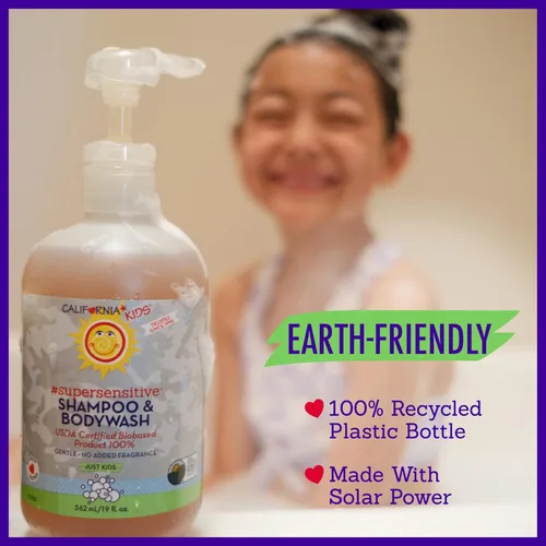 Miniatura 9 de California Kids Shampoo + Kids Body Wash 2 en 1 Súper sensible (sin perfume) Cuidado de la piel suave 100% a base de plantas Hipoalergénico