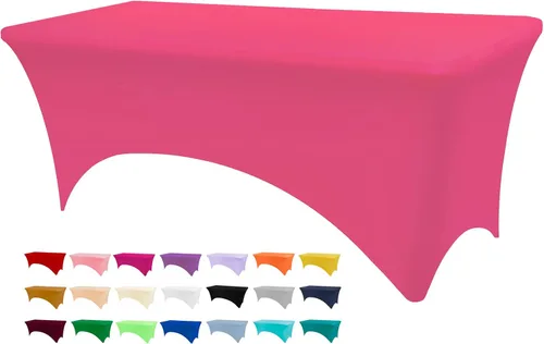 BDDC Manteles elásticos rectangulares para mesas de 6 pies, color fucsia, lavables y resistentes a las arrugas, para eventos, bodas, banquetes,