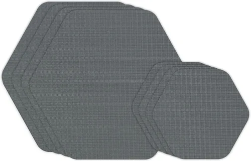 Miniatura 31 de GEAR AID Tenacious Tape Hex – Parches de reparación de 6.35 cm y 3.81 cm (4 parches: dos de 6.35 cm y dos de 3.81 cm, negro) – Adhesivo de pelar