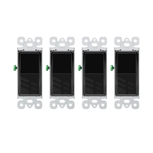 Miniatura 15 de Greencycle Interruptor de luz basculante de un solo polo, interruptor de luz de paleta de 15 amperios, interruptores Sp blancos, 120V-277V CA