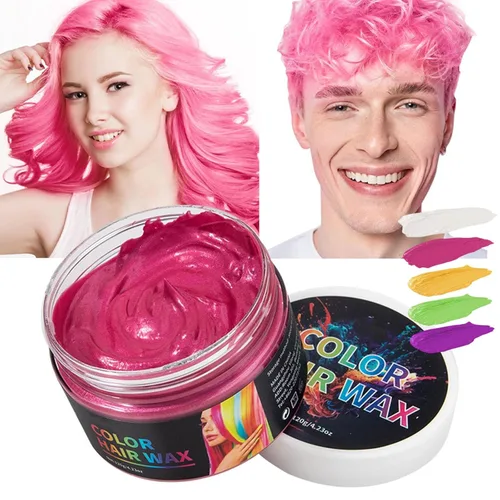 USLZ03 - Cera temporal de color para el cabello, 4.23 onzas, tinte temporal para el cabello, crema de barro para hombres y mujeres, elegante cera