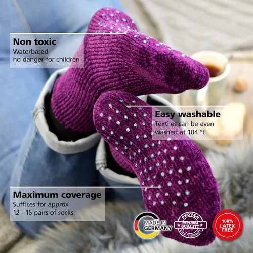 Miniatura 4 de Viva Decor ABS Sock Stop (3 x 2.77 onzas líquidas) – Pintura de tela para calcetines antideslizantes, tapetes de baño y más – Sin látex, a base