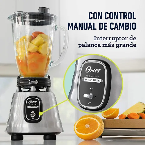 Miniatura 5 de Batidora clásica Oster reversible tarro de vidrio cromado BLSTBESTE013