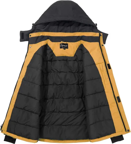 Miniatura 2 de Spmor Chaqueta de esquí impermeable con capucha para hombre, abrigo de snowboard para invierno, resistente al viento, para la nieve