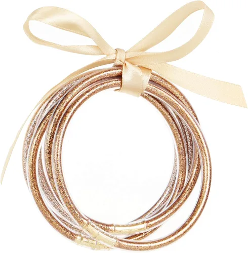 YBMYCM - Juego de pulseras de silicona de gelatina con purpurina para mujer, rellenas con brillantina para niñas