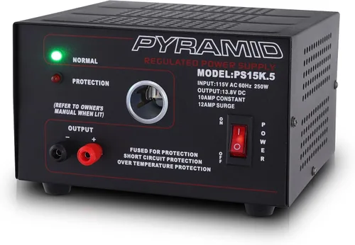 Pyramid - Fuente de alimentación universal compacta de banco – 10 amperios regulado lineal de laboratorio doméstico convertidor de CA a CC con