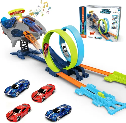 Miniatura 10 de Juegos de carreras de coches de tragamonedas con 4 coches de tragamonedas de alta velocidad, juego eléctrico de doble carreras con 2 controladores