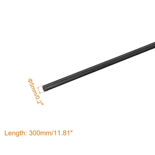 Miniatura 2 de MECCANIXITY Varilla de fibra de carbono, 0.197 in x 11.811 in para RC Plane DIY Herramienta Tubo de ala Quadcopter Arm