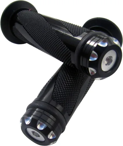 Miniatura 2 de Puños de gel para manillar negros con tapas negras compatibles con Honda Nighthawk 750 1991