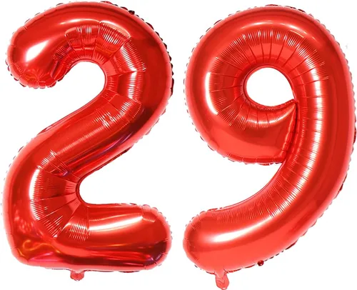 Miniatura 29 de Globo de helio rojo del número 10 de 40 pulgadas, autosellado para decoración de fiesta de cumpleaños y decoración de fiesta de aniversario (rojo 10)