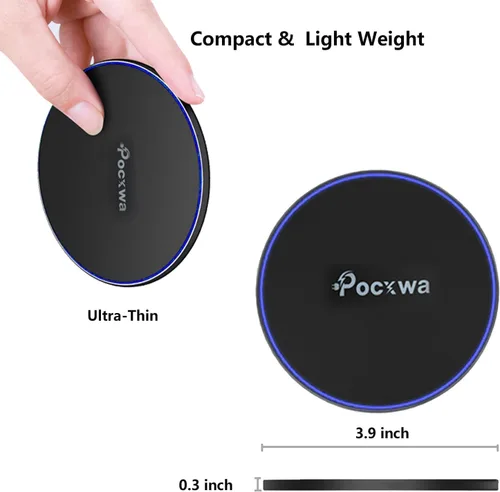 Miniatura 5 de Pocxwa Cargador inalámbrico de 15 W compatible con iPhone 15 Pro Max 14 13 12 11 XS XR X, Samsung Galaxy S24 S23 S22 S21 S20 S10 S9 S8, Note 20, LG