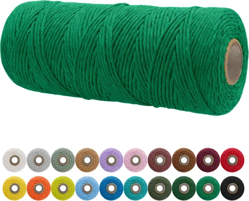 Miniatura 8 de JeogYong Cordón de macramé de un solo hilo 2mm x 164 yardas (492 pies) Cuerda de algodón suave, hilo de macramé 2 mm, suministros de macramé