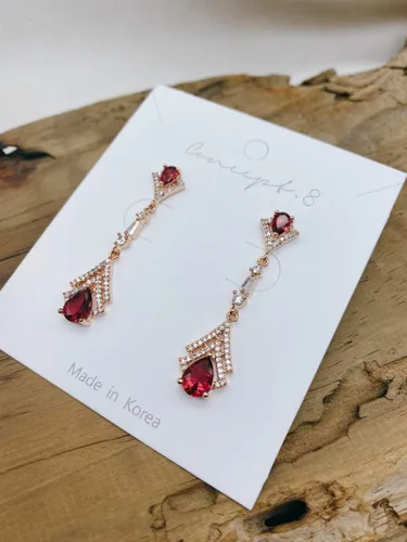 Miniatura 3 de Cconcept8 - Aretes largos hipoalergénicos y sin Nikel con zircornia, poste de plata de ley 925 para wamen