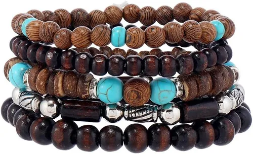 Miniatura 17 de Pulsera Gótica Ajustable de Cuero Trenzado Punk Multicapa de Estilo Grunge, Conjunto de Pulseras Emo con Brazalete de Metal, Envoltura
