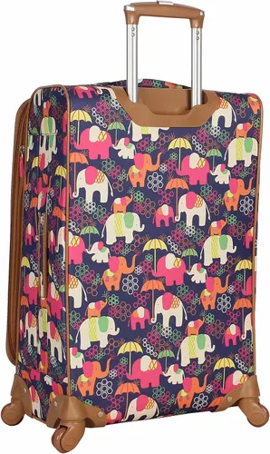 Miniatura 2 de Lily Bloom Maleta expandible con patrón de diseño de 24 pulgadas con ruedas giratorias de 4 ruedas giratorias para mujer, bolsa a cuadros ligera