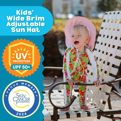 Miniatura 2 de SwimZip, sombrero unisex para niños, ala ancha, protección solar FPS 50, ajustable.