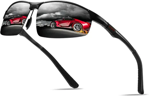 Gafas de sol polarizadas de montura completa para hombres y mujeres, gafas de lectura deportivas envolventes con protección UV Negro