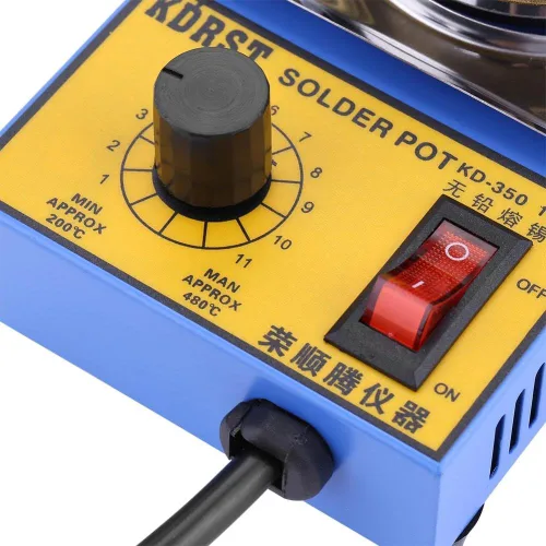 Miniatura 4 de Olla de soldadura, 110V 150W Olla de soldadura sin plomo Soldadura Baño Desoldador Placa de Titanio 1.969 in 392.0-842.0 °F(US Plug)