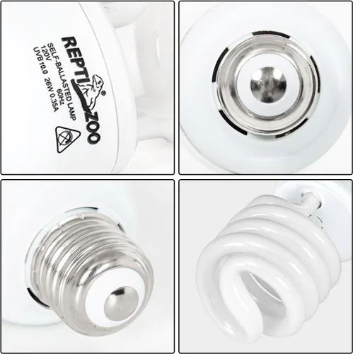 Miniatura 7 de REPTI ZOO Paquete combinado de bombilla de lámpara de calor para reptiles y luz UVB 10.0 para reptiles, bombilla de lámpara de calor UVA de luz