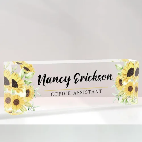 Miniatura 35 de Placa de nombre de escritorio personalizada, placas de identificación acrílicas personalizadas para escritorio, accesorio de oficina para mujeres
