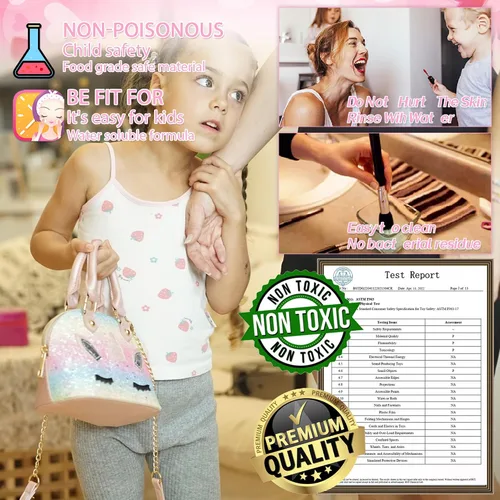 Miniatura 5 de ROKKES Juego de Maquillaje Infantil de Simulación para Niñas - Juego de Maquillaje Falso Maquillaje para Niñas, Kit de Maquillaje de Juego, Mejores