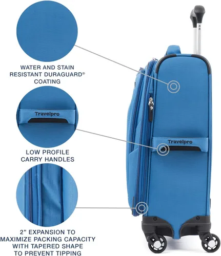 Miniatura 268 de Travelpro Maxlite 5 - Juego de 2 piezas de equipaje de mano de tela, expandibles con 4 ruedas giratorias, bolso blando para debajo del asiento, Negro