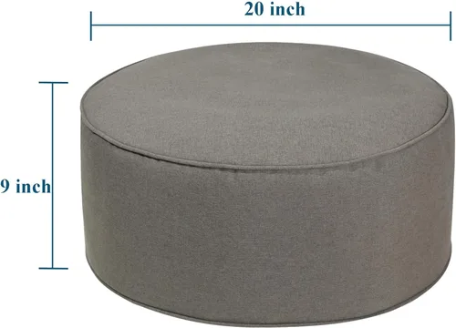 Miniatura 3 de FUNHOME Taburete inflable otomano con asa, reposapiés para todo tipo de clima, asiento de 20 pulgadas de diámetro x 9 pulgadas de alto, taburete