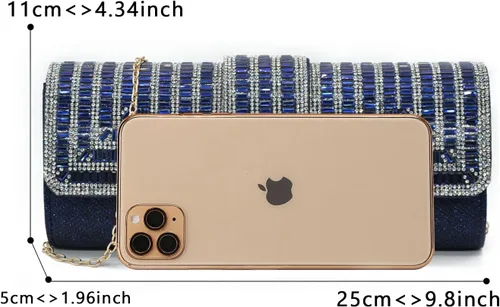 Miniatura 8 de Labair Bolso de noche y embragues para mujer, bolso de mano brillante con diamantes de imitación, bolso formal para fiesta de boda.
