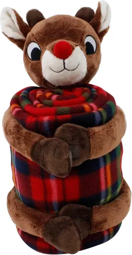 Miniatura 7 de DanDee Rudolph The Red-Nosed Reindeer Almohada decorativa coleccionable y oficial de 14 pulgadas Clarice, blanco