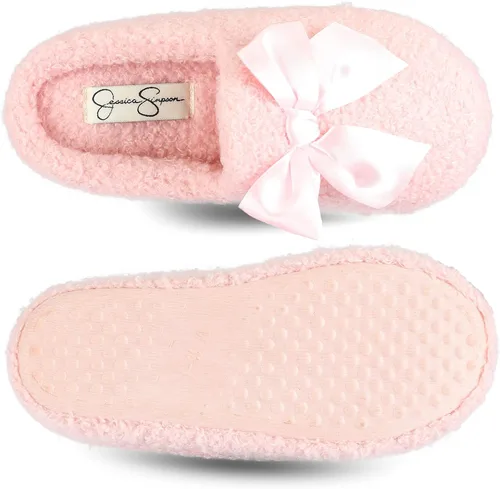 Miniatura 5 de Jessica Simpson Unisex-Child Plush Marshmallow Slide on House Slipper Clog with Memory Foam