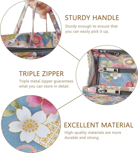 Miniatura 76 de Bolso de mano estilo cartera de Vercord para mujer con organizador incorporado, estampado bien definido, con manijas y cremallera, tamaño 2