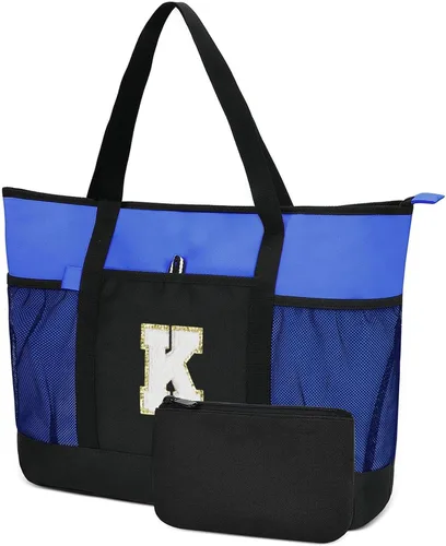 Miniatura 10 de Bolsa de mano con iniciales, bolsas de mano reutilizables grandes personalizadas con asas, bolsa de enfermeras, regalos de cumpleaños para mujeres