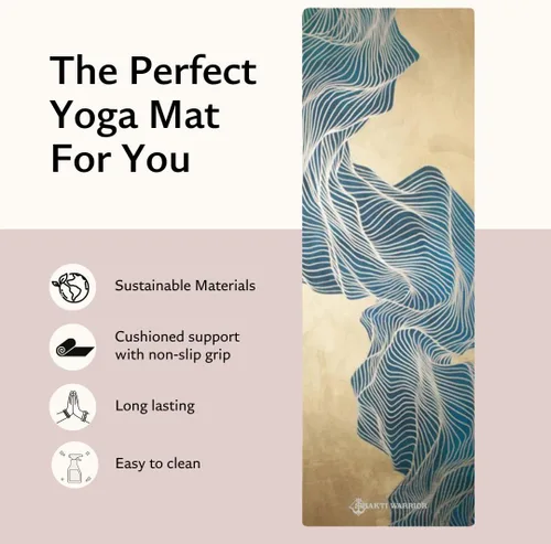 Miniatura 2 de Shakti Warrior Tapete de yoga plegable de goma natural para viajes, tapete antideslizante ecológico de alta calidad, ideal para yoga, pilates
