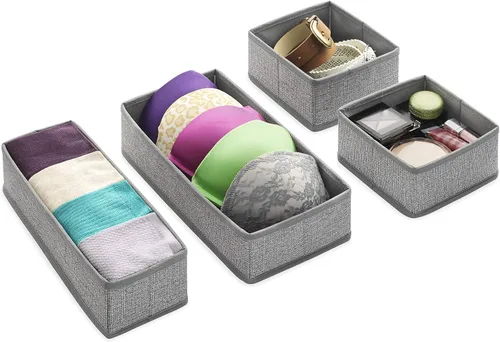 Miniatura 3 de Whitmor 6283-9871 Juego de 4 organizadores de cajones gris rayado (paquete de 2)