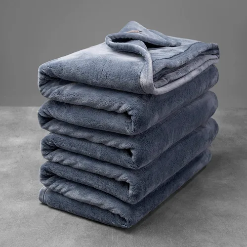 Mellowdy Manta de franela extra gruesa y mullida (gris oscuro, 60x80) - Manta cálida de tamaño individual de 500GSM para invierno, otoño | Suave,