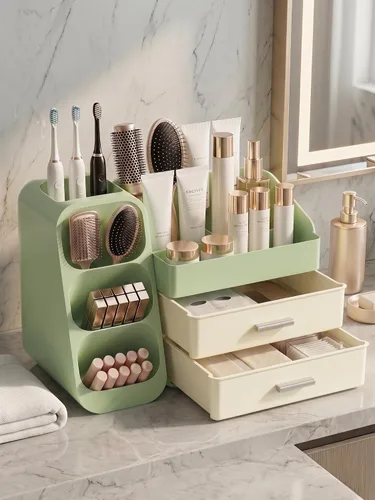 Miniatura 4 de Organizador de maquillaje con cajones para tocador, espacioso estuche de exhibición de cosméticos, solución de almacenamiento perfecta para tus