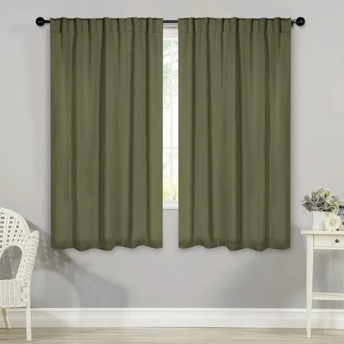 Miniatura 35 de BLUENILEMILLS Paneles de cortinas opacas para oscurecer la habitación con bolsillo para barra/pestañas traseras, cortinas perfectas para ventanas