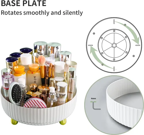 Miniatura 4 de funest Organizador de perfumes de maquillaje, rotación de 360 grados, Lazy Susan, estuche de almacenamiento de lociones para cosméticos, bandeja